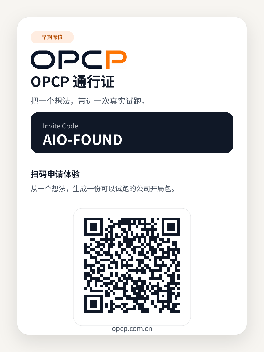 AIO-FOUND OPCP 通行证二维码海报
